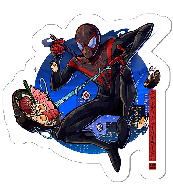 Spidey To Go Ramen - Sticker